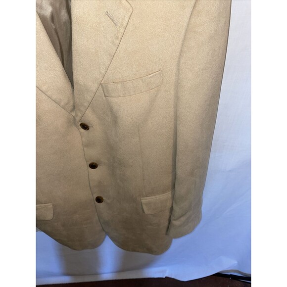 Brandini Dress Blazer Mens Size 40R Beige Three Button Long Sleeve - Picture 7 of 12